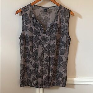 Banana Republic Factory Gray and Silver Blouse